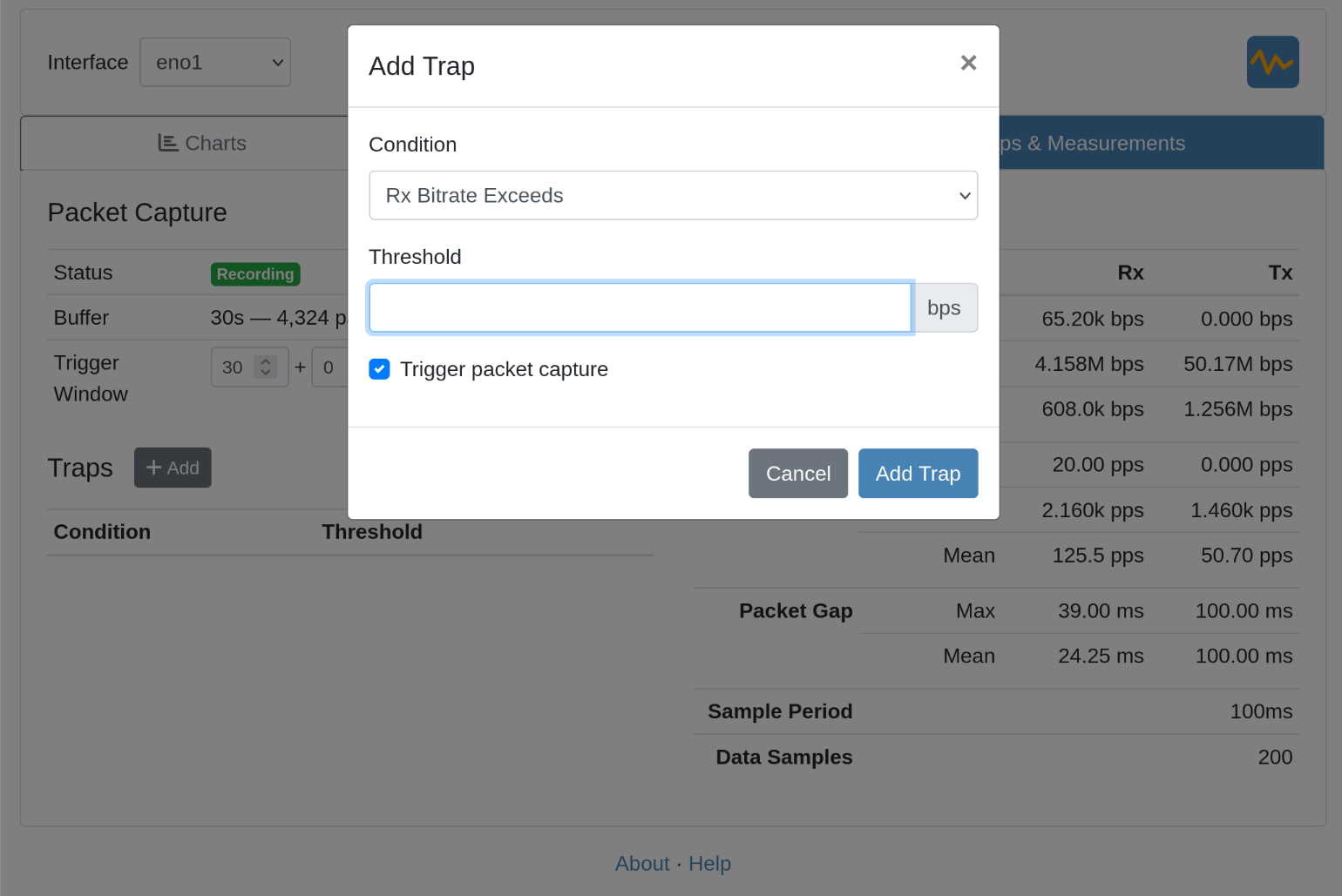 Traps and capture controls